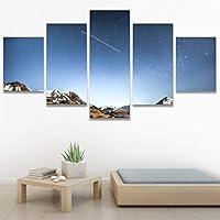 SIGNWIN 5 Panel Canvas Wall Art Aerial Astronomy & Space Dramatic Global Green Photography Realism Stars Ultra for Home Decorations Ready to Hang - 60