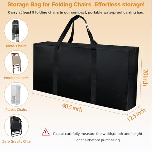 UUFCTY Folding Chair Storage Bag Heavy Duty Large 40.5