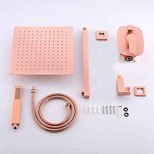 Robinet de douche à effet pluie en laiton 12 pouces avec pommeau design chic - 7