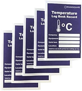 5-Pack Temperature Log Record Books 6 Monthis Records - Monitor Fridge Freezer Cooking Baking Temperature Food Safety and Hygien