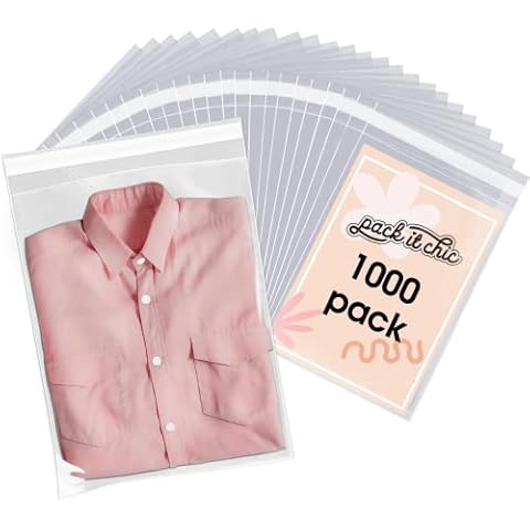 Pack It Chic - 9” X 12” (1000 Pack) Clear Resealable Polypropylene Bags - Fits A4, Letter Sized Documents, Marketing Materials - Self Seal Cover
