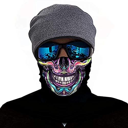 XLKJ Tour de Cou Masque Tête de Mort, Cagoule Tour de Cou Tête de Mort pour Moto, Vélo, Randonnée, Ski, Halloween