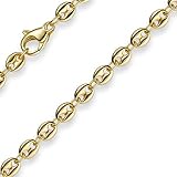 4mm Bohnenkette Schiffsankerkette aus 585 Gelbgold, 60cm