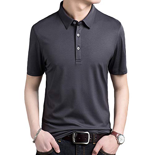 Polo pour homme col décontracté gris bleu fini les cols rigides inconfortables