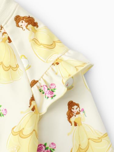 Image of Disney Outfits for Girls Long Sleeve Shirt Pocket Pant Toddler Sweatsuit | Officially Licensed丨Girls Clothes丨2-Piece Outfit丨Allover Print丨Ruffle Shoulder丨Jogger Pants丨Soft Feel丨Easy Care丨Mix & Match