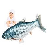 Funky-Fish Tummy Time New Born Infant Crawling Toy for Baby Boy Girl Early Motor Skills. First Stages Toys Early Development Elctronic Soft Safe (Natural)