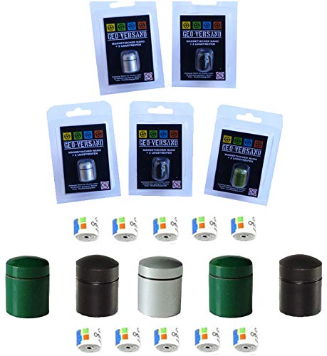 5X magnetischer Geocaching Nano Mini Magnet Stadtversteck Set Paket D5 Stadt Cover