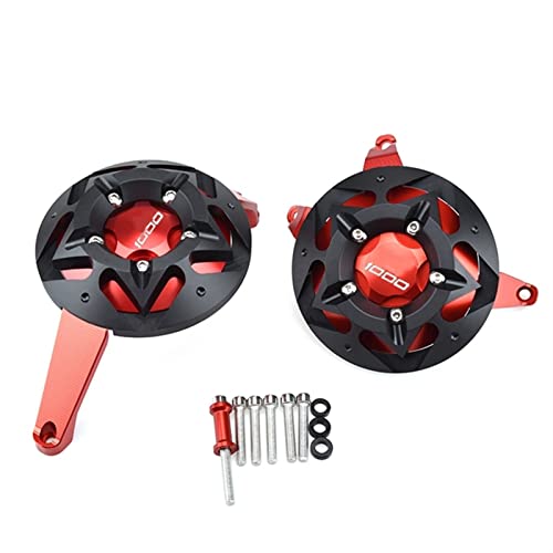 Protection moteur Kawasaki Z1000 en alu CNC usiné - Curseur anti-chute premium rouge