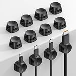 Cord Organizer [1s Lock] Spring Cable Holder Clips - Lamicall 12Pack Desk Cable Management Clips, Phone Charger Cord [Smooth Adjustable], Adhesive Wire Organizer Keeper Nightstand Wall Car Mom Gift
