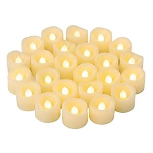 24 PCS LED Flameless Flickering Tea Lights Votive Candle Battery Operated/Electric Flicker LED Tealight Bulk Fake…
