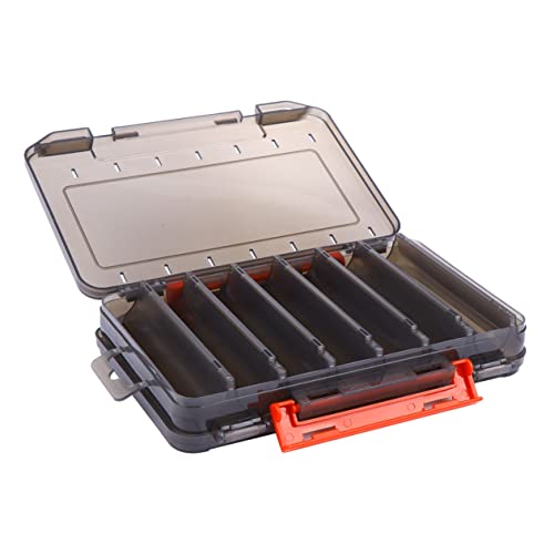 UPKOCH 1Pc Fishing Bait Storage Box Thickened Double Sided Design with Translucent Durable Material for Fishing Enthusiasts Lure Accessory Holder Black Buckle Color Color