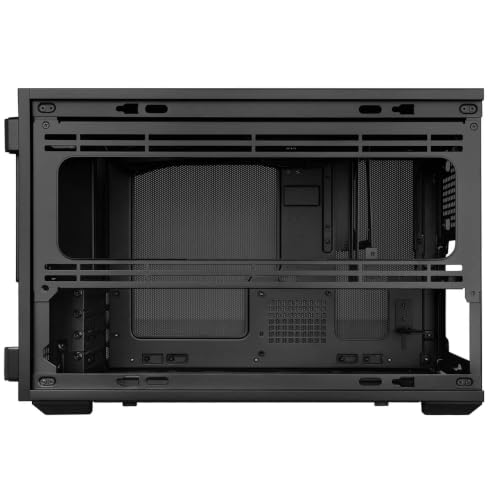 Image of LIAN LI B4 mATX Wood Black (B4X-WD) Compact 21.3L PC Case | Real Walnut Wood Front Panel | Co-Developed with DAN Cases | Supports M-ATX, 358mm 4-Slot GPU, 360mm AIO, 140mm ATX PSU | 2 Slim Fans