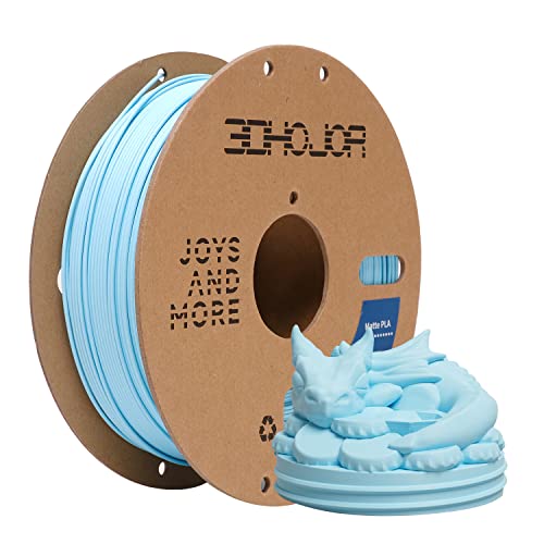 Matte PLA Filament 1.75mm Light Blue, PLA 3D Printer Filament, 1kg Spool...
