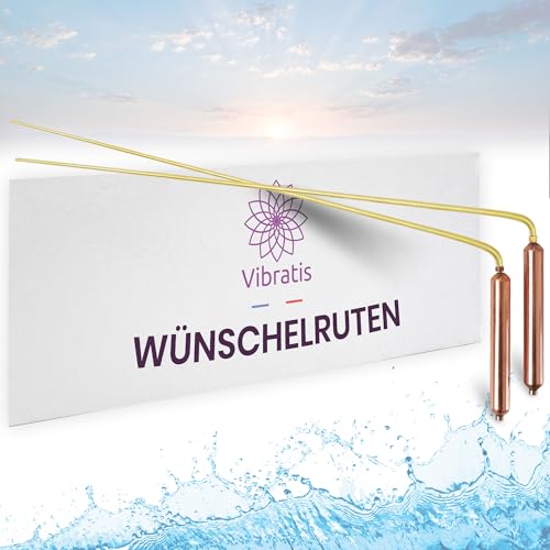 VIBRATIS Professionelle Augenbrauenstäbchen aus hochwertigem Kupfer und Messing, Radiästhesiestäbchen für Geobiologie, Feng Shui, Suche nach Quellen und Objekten