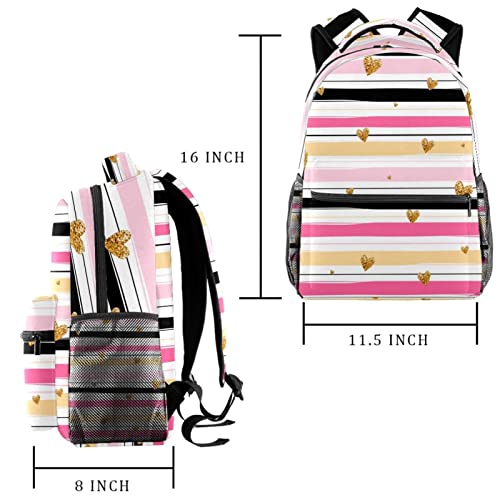Sac à dos de voyage bleu rayé multicolore de taille moyenne - 2