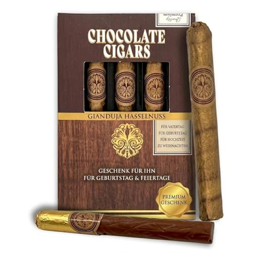Zigarren Geschenk für Weihnachten Geburtstag Hochzeiten Männergeschenk Herrengeschenk Gianduja-Haselnuss-Milchschokolade mit Vanillegeschmack Geschenkidee!