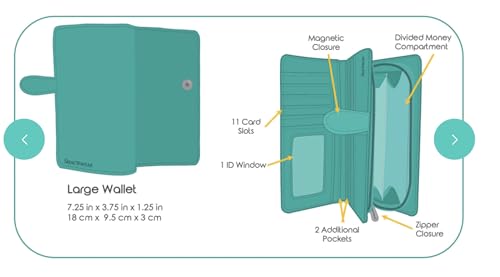 Shag Wear Autumn Horse Large Wallet for Women and Teen Girls Vegan Faux Leather Beige 7"3