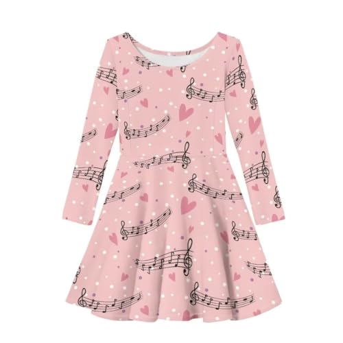 Pinupub Girls Long Sleeve Skater Dresses Novelty Fashion Fall Winter Casual Party Holiday Round Neck Swing Dress