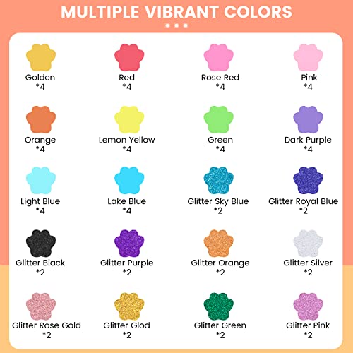 image for HTVRONT Colored Cardstock Paper Bundle, 60 Sheets 20 Colors, Glitter C