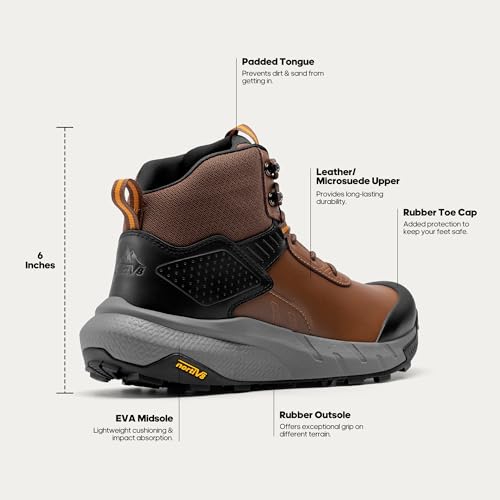 Image of NORTIV 8 Men's Waterproof Military Tactical Work Boots Leather Motorcycle Combat Lightweight Non-Slip Hiking Boots for Men VaporGuard