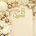 Mis Quince 15 Decal Sign for Balloon Kit Backdrop - Quinceañera Birthday Party Backdrop Decorations Mis Quince Años Gold Crown Wall Sticker Girl Sweet 15th Birthday Decor