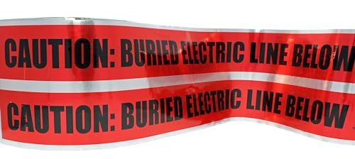 Image of Ideal 42-251 Detectable Underground Caution Buried Electric Line Below Tape, 6 inch x 1000', Red