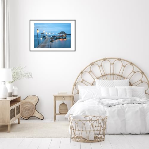 Image of JCJMY 24x36 Picture Frame with 20x30 Mat, Display Photo 20x30 with Mat or 24 x 36 Without Mat, Wall Hanging Large 24 by 36 Poster Frame with Plexiglass, Black