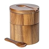 Solid Wood Seasoning Box with Tight Closures Spices Container for Home Cooks