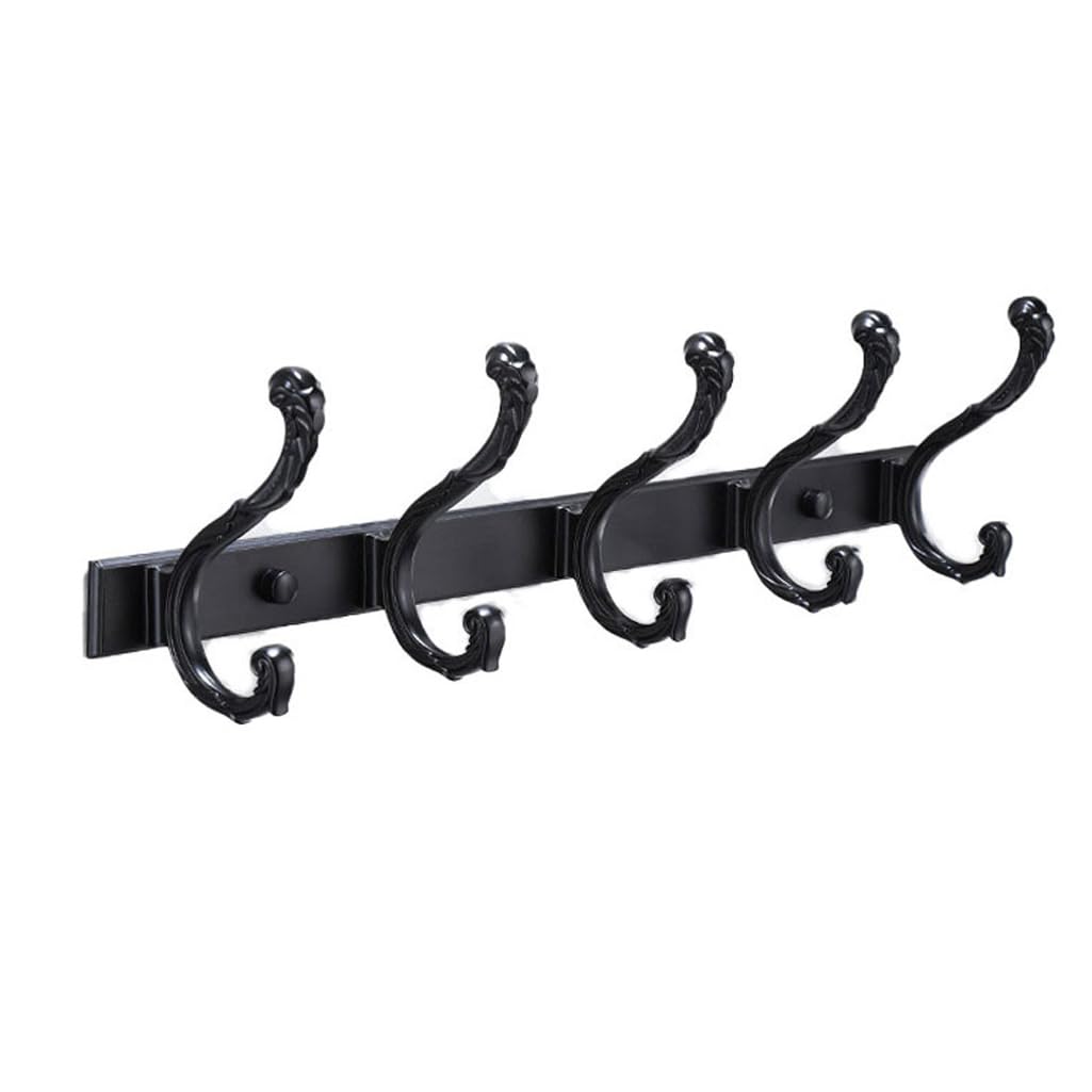 ZHOUXIAO Vintage Metal Coat Rack Wall Mounted with Hooks, Antique Heavy Duty Coat Hook Rail, Hat Robe and Towel Hooks Rack for Bathroom, Entryway, Mudroom 6hook