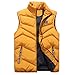 Ymosrh Waterproof Jacket, Mens Casual Jackets Fashion Winter Jackets Jacket Black with Hood Men Autumn Stand Collar Color Waistcoat Vest Jacket Top Coat Jackets Leather Outdoor Jacket (3XL, Yellow)