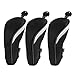 Andux 3 Pack Golf Hybrid Club Head Covers Interchangeable No. Tag Mt/hy06 Black & Silver