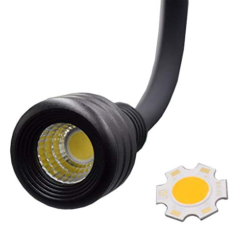 Brillraydo 3W Led Wall Mount Directional Spotlight Bedside Reading Picture Light On/Off Button Focus Picture Lighting Adjustable Flexible Goose Neck Black Warm White #TOP7