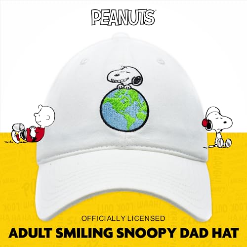 Concept One Boné Peanuts Snoopy Dad Hat It's Good to Be Green Earth adulto com aba curvada, branco,