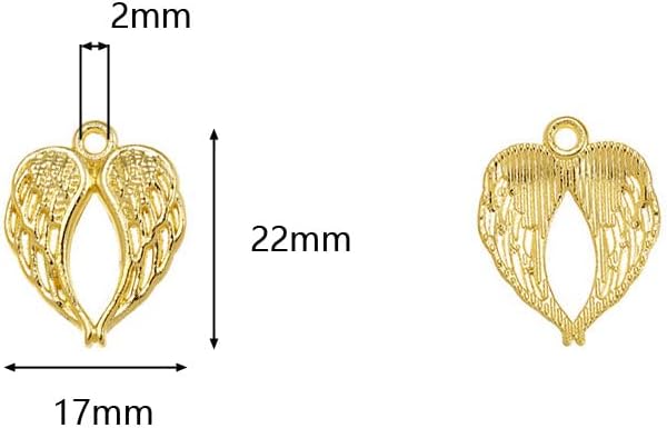 Miniatura 2 de 60 dijes colgantes de alas de ángel para suministros de fabricación de joyas de bricolaje