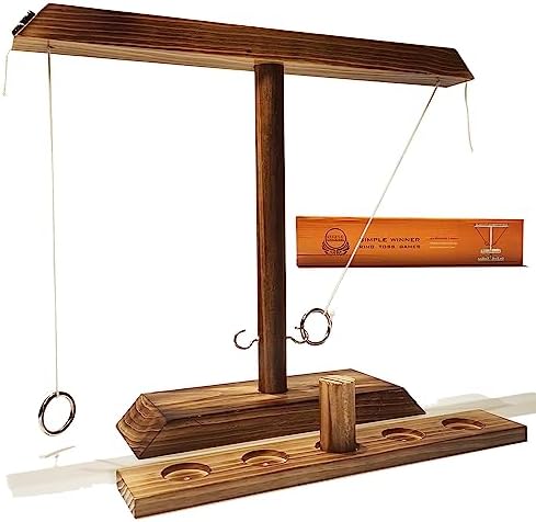 Ring Toss Game，Wooden Hook and Toss Game for Adults, Yard Games, Patio Decor, Outdoor Indoor Games 15.7" Large Size