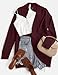ZESICA Women's Fall Winter 2025 Long Sleeve Open Front Casual Lightweight Soft Knit Cardigan Sweater Outerwear,Wine,Large