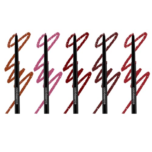Image of Coloressence Matte Lip Liner Pencil with In-built Sharpener, Set of 5 Bold Shades | Long Lasting | Lightweight | Waterproof | Highly Pigmented | Non-Drying | Transfer Free