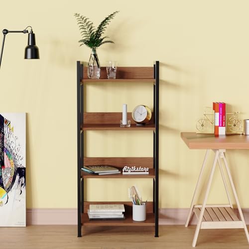 Image of RIZIK STORE 4-Tier Metal & Wooden Microwave Oven Stand - Multipurpose Extra Storage for Kitchen, Coffee Bar, Countertop, Bathroom (4 TIER)