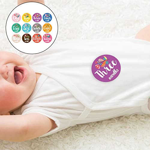 segolike 12 peças adesivos mensais do bebê adesivos florais do mês do bebê 1-12 meses adereços para