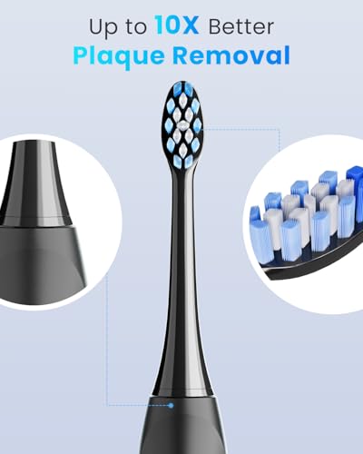 Image of Onlyone Replacement Toothbrush Heads, Electric Toothbrush Heads Refills, Black, 8 Pack