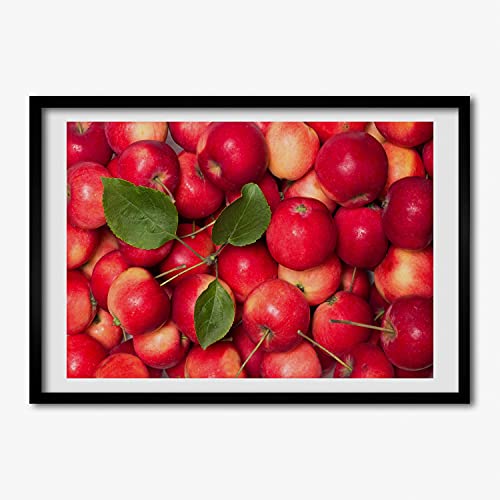 Cadre en bois moderne Tulup 70x50 cm peinture de pommes rouges de qualité