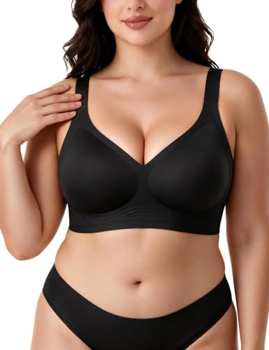 Jelly Bra Seamless Wireless Bra for Women No Underwire Bras Comfy Deep V