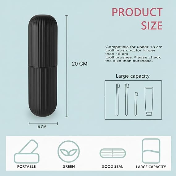 Image of tooth Brush Holder for Bathroom Travelling Cover Case Stand Box Container Wall Mounted Shelf Storage Organizer Accessories for Makeup Brush Cosmetic Pen Pencil Office Home Kitchen Plastic FreeStanding