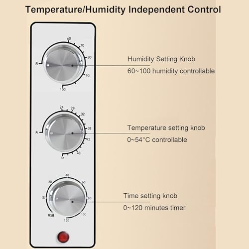 YXFAZPP Teiggärschrank mit Heizung, Brotgärbox, einstellbare Luftfeuchtigkeit (60–100%) + Temperatur (0–54 °C) + Timing (0–120 Minuten), transparent und sichtbar, für die Herstellung (S)