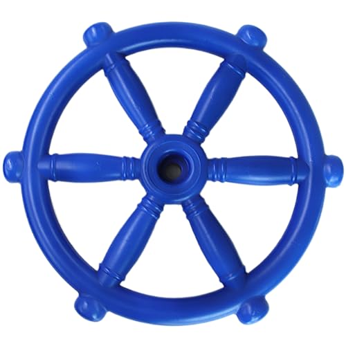 Licsaliwe Juguete de Volante para niños, Rueda de plástico rotatable de 360 ​​° para Juegos de recreo, Swing, Barco Pirata/ 12x12 Pulgadas (Azul)