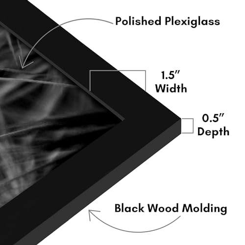 Americanflat 27x39 Poster Frame with Polished Plexiglass - Black Picture Frame - Wide Photo Frames Made of Engineered Wood for Vertical or Horizontal Wall Display - Epic Collection - Black