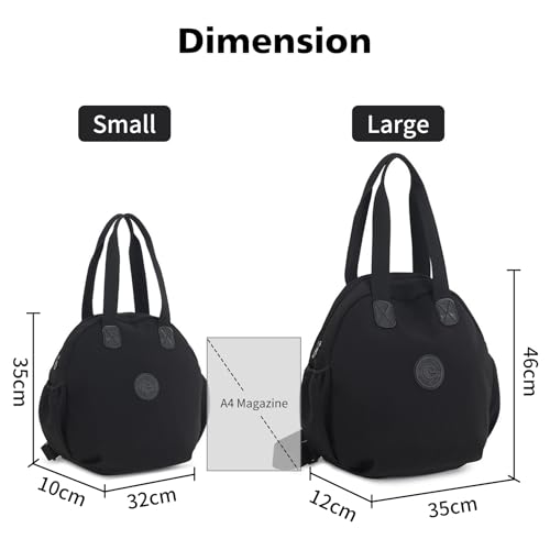 Sac à main porté dos femme grand sac à bandoulière nylon imperméable convertible - 3