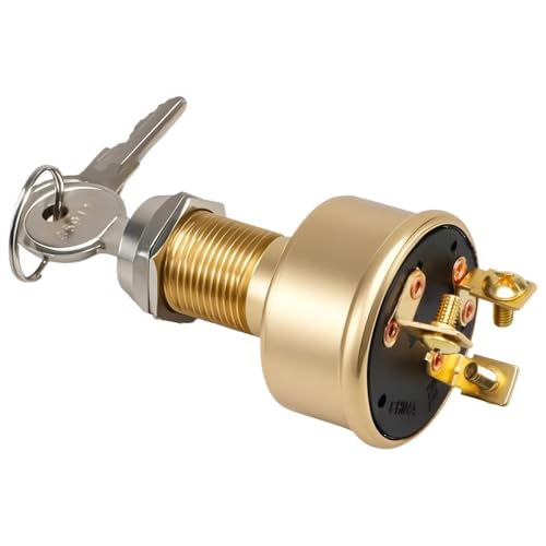 EVRBUL Heavy Duty Marine Ignition Switch 15Amps 12Volts 3 Position Off-On-Start with 2 Keys for Boats Replace# MP39060-1 50-11621