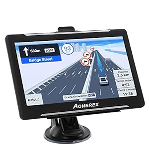GPS Voiture, 7 Pouces Navigation pour Auto, Camion, Poids Lourd, Navigateur avec HD Écran Tactile Multi-Languages…