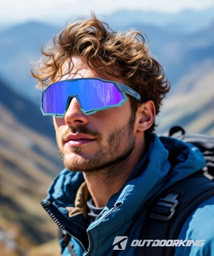 Image of Sport Polarized Sunglasses for Men and Women, Stylish and Lightweight Cycling Sunglasses with UV400 Protection